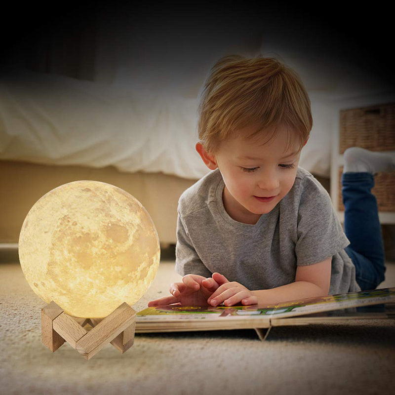 LED Night Lights Moon Lamp 3D Print Moonlight Timeable Dimmable Rechargeable Bedside Table Desk Lamp Children's Leds Night Light - KeMalls