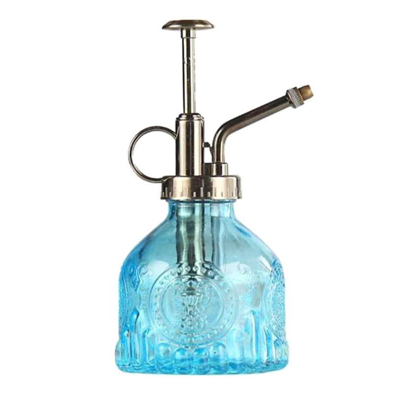 Embossed Glass Bottle Watering Flower Watering Can Shower Gardening Glass Small Spray - KeMalls