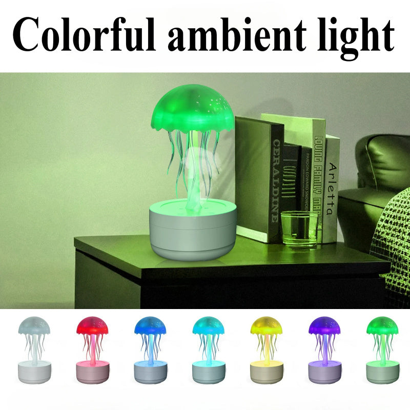 Jellyfish Humidifier Fragrance Diffuser Colorful Night Light Heavy Fog Essential Oil Diffuser Home Bedroom Office Air Humidifier - KeMalls