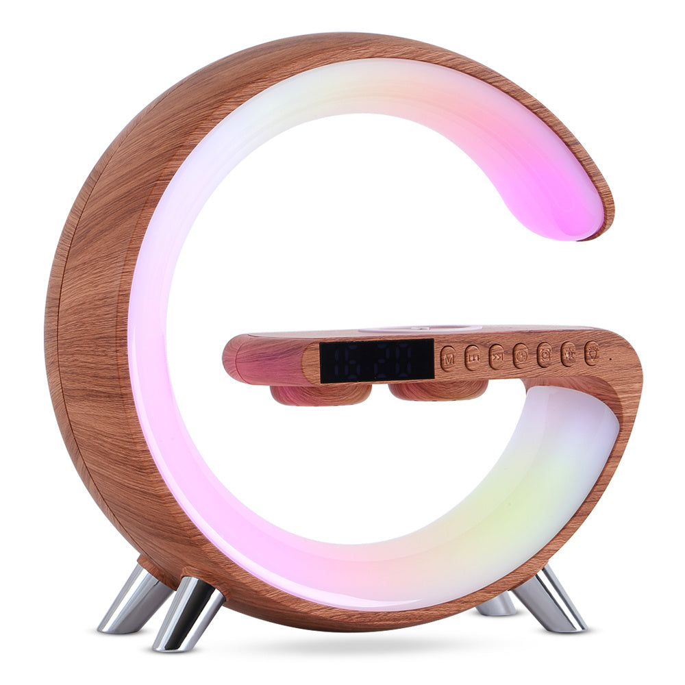 New Intelligent G Shaped LED Lamp Bluetooth Speake Wireless Charger Atmosphere Lamp App Control For Bedroom Home Decor - KeMalls