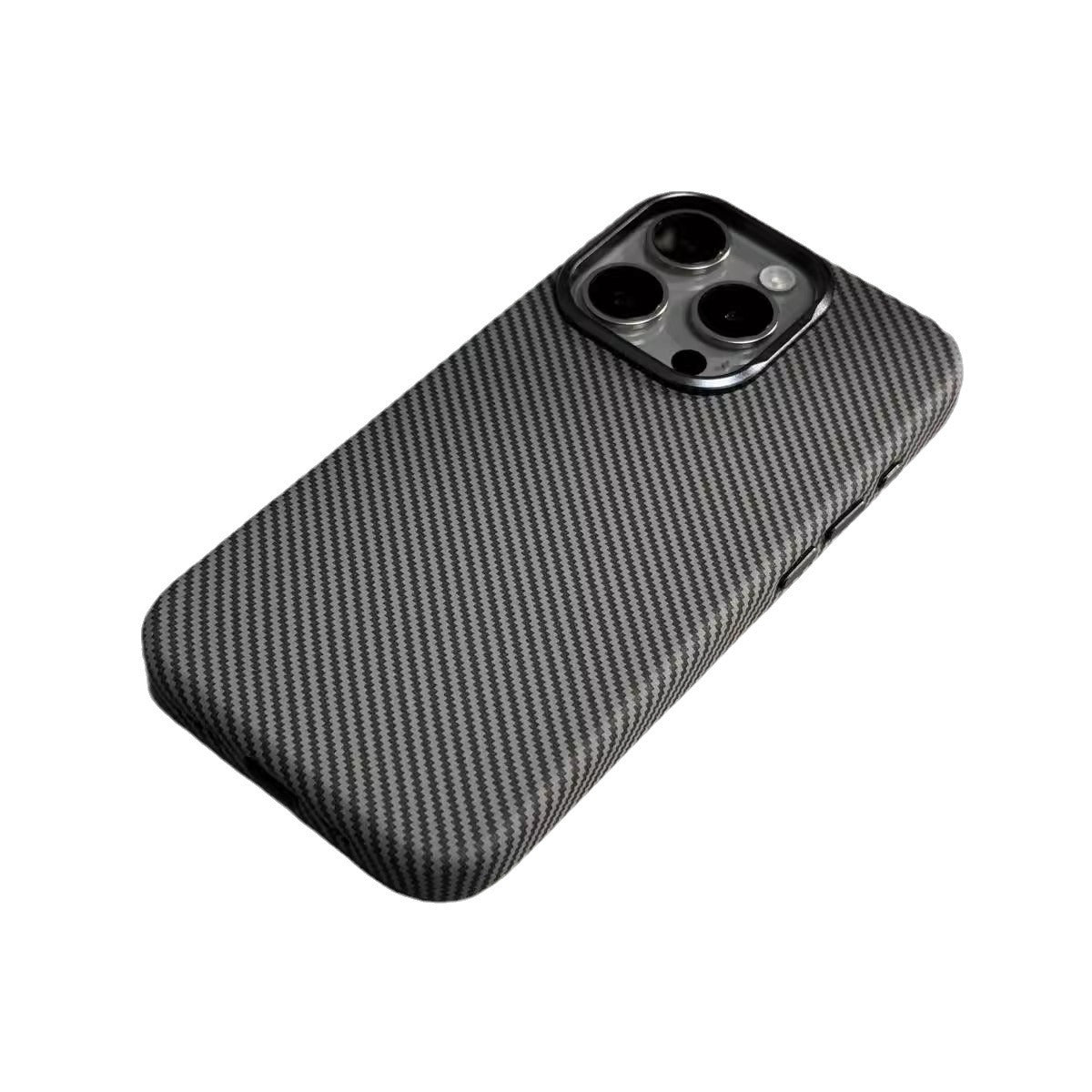 Applicable Carbon Fiber Grain Magnetic Absorbent Leather Phone Case Light Twill Protective Sleeve