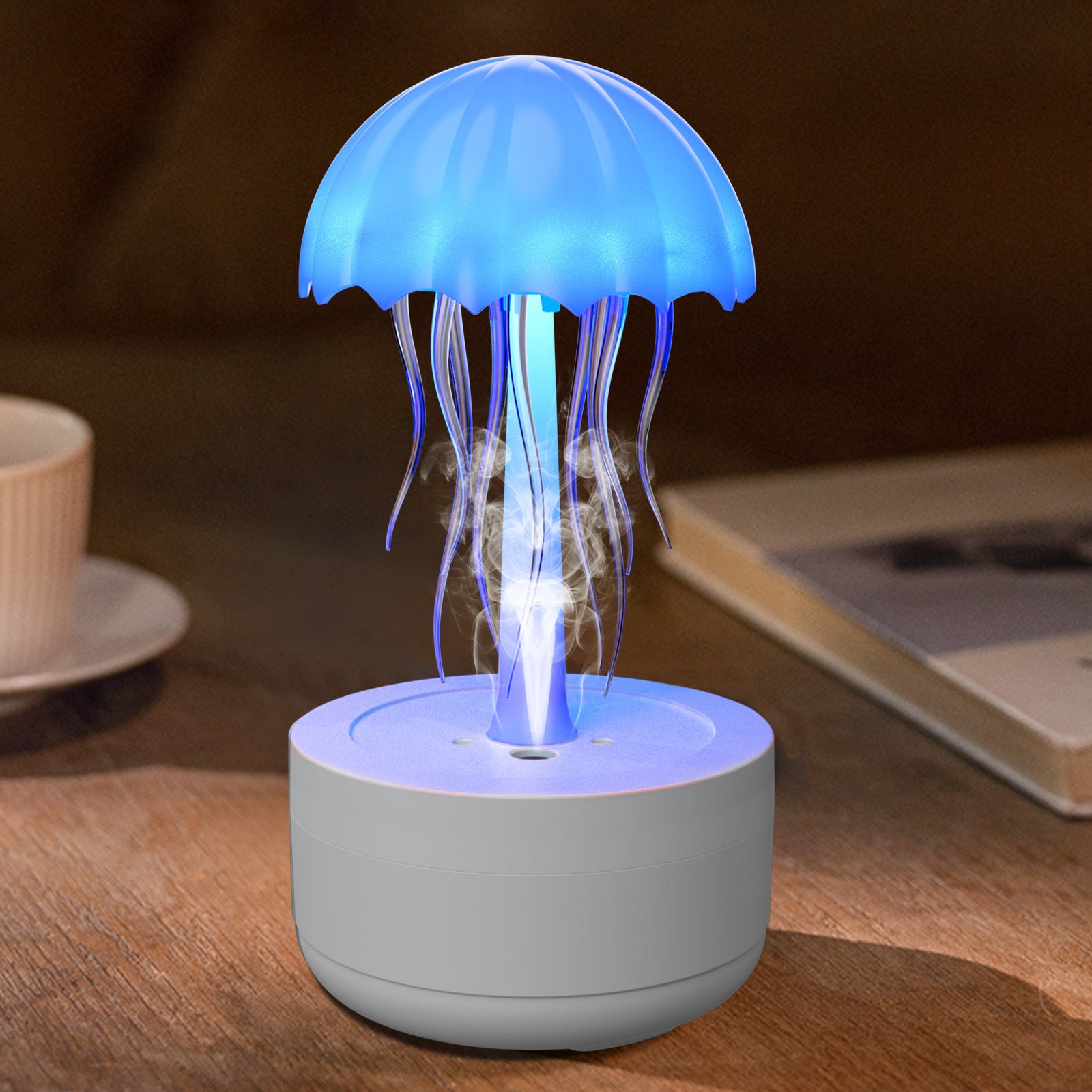 Jellyfish Humidifier Fragrance Diffuser Colorful Night Light Heavy Fog Essential Oil Diffuser Home Bedroom Office Air Humidifier - KeMalls