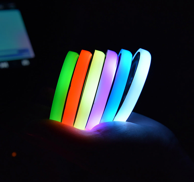 Colorful Cup Holder LED Light-up Coaster Solar & USB Charging Non-slip Coaster Ambient Light For Car Automatically - KeMalls