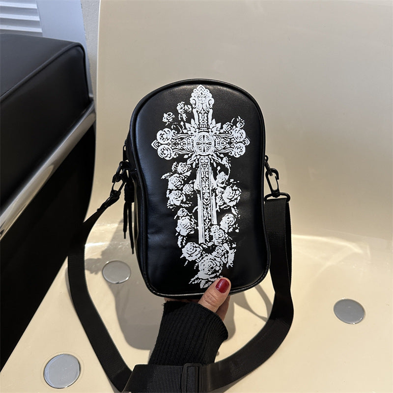 Funny Phone Bag Halloween Dark Crossbody Bag Halloween Pumpkin Printed Cartoon Shoulder Bags Creative Female Handbag - KeMalls