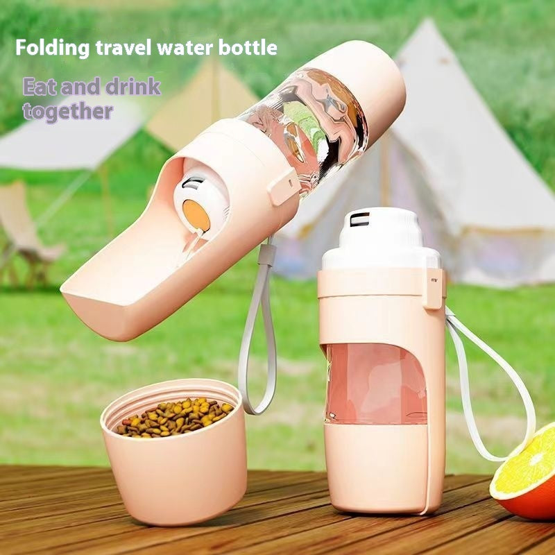 2 In 1 Travel Dog Water Bottle Pet Water Dispenser Feeder Drinking Feeder Dog Outing Water Feeder Pets Outdoor Portable Cup Pet Products - KeMalls