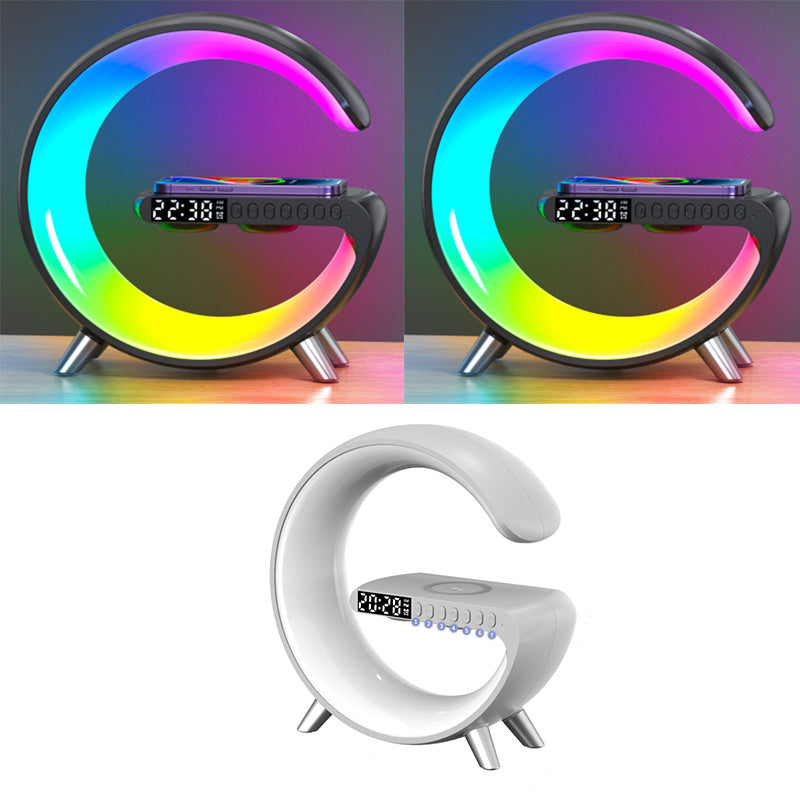 New Intelligent G Shaped LED Lamp Bluetooth Speake Wireless Charger Atmosphere Lamp App Control For Bedroom Home Decor - KeMalls