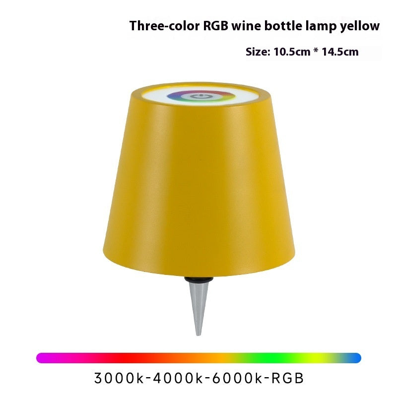 Plug-in Wine Bottle Lights Metal Wine Bottle Table Lamp Rechargeable - KeMalls