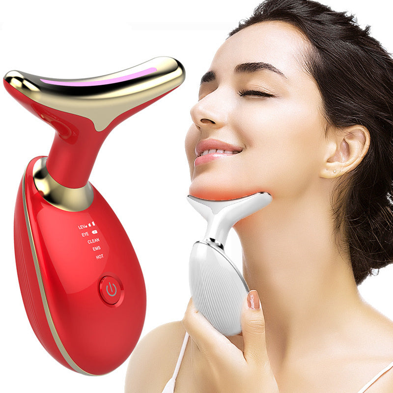 EMS Thermal Neck Lifting And Tighten Massager Electric Microcurrent Wrinkle Remover - KeMalls